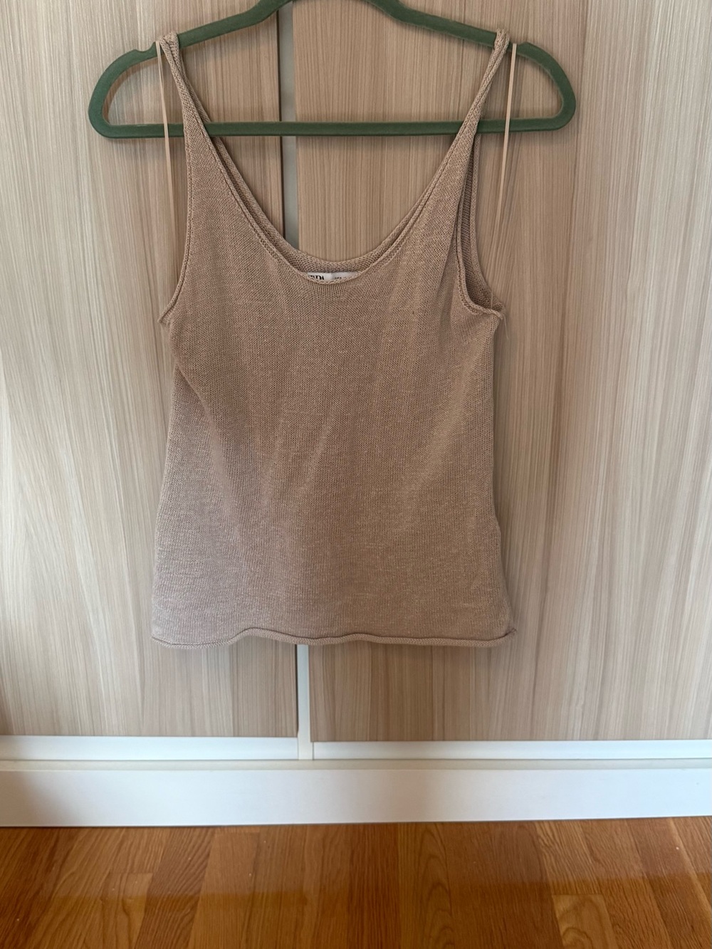 Zara Beige Knit Camisole Tank Top